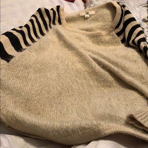 Khaki and black stripped sweater. Never worn.